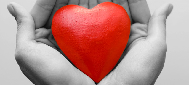 Hand holding a heart