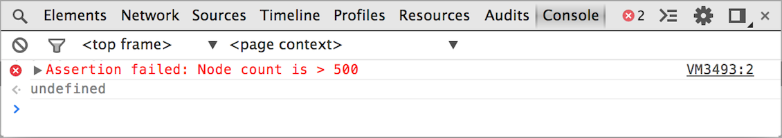 Example of console.assert()