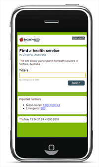 Find a health service on the run
