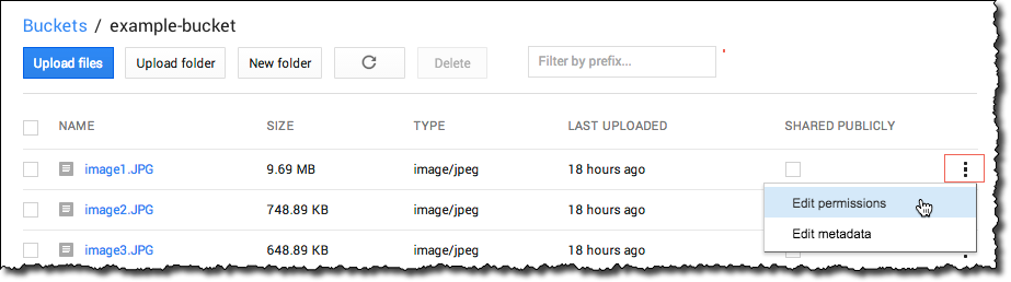 Editing object permissions.