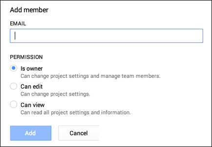 Add member dialog.