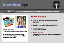 Windshield Wipers, Announcements for February and March, Advice Column, New Fees and Micro Entity Status Take Effect March 19.