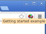 "Getting started example" tooltip.