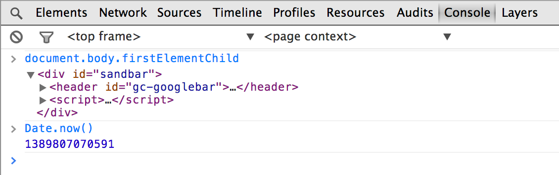 Simple expressions in the console.