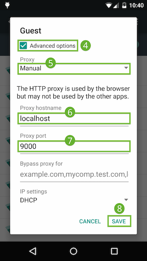 phone proxy settings