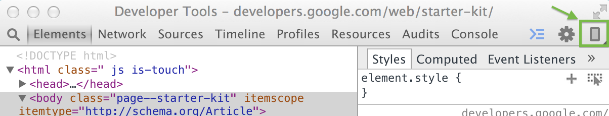 screencast location in DevTools