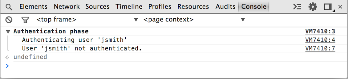 Simple console group output
