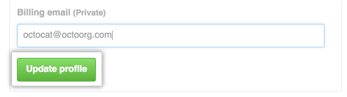Update profile button