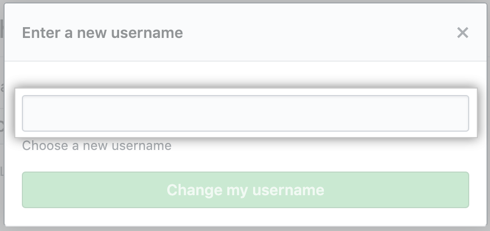 New username field