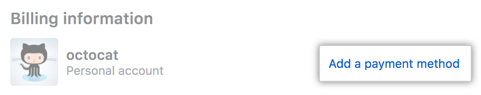 Link for adding a payment method