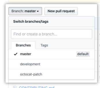 Menú desplegable de rama