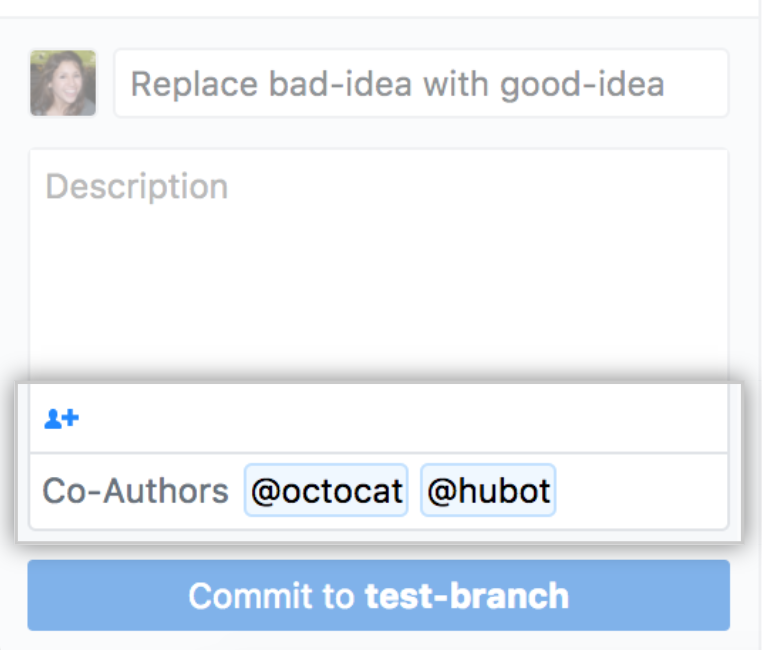 Add a co-author to the commit message