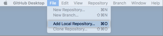 Add Local Repository menu option