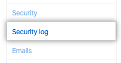 Security log tab