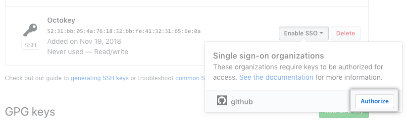 Token authorize button