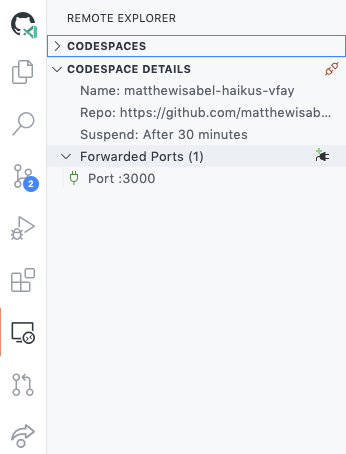 Remote Explorer Port Forwarding