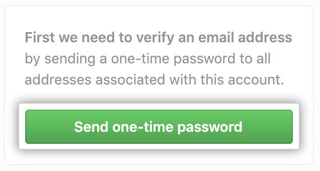 Schaltfläche „Send one-time password" (Einmal gültiges Passwort senden)