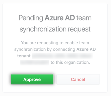 Ausstehende Anforderung zum Aktivieren der Teamsynchronisierung für einen IdP-Mandanten mit der Option zur Genehmigung oder Ablehnung