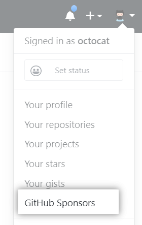 Schaltfläche GitHub Sponsors