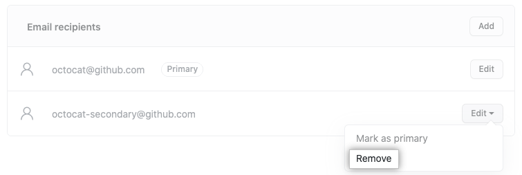 Remove recipient