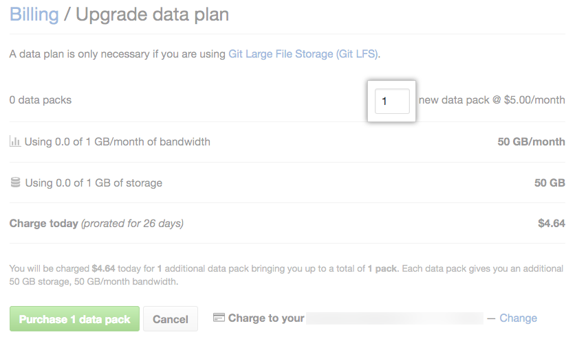 Schaltfläche „Purchase More data packs" (Kaufe mehr Datenpakete)