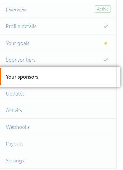 Registerkarte „Sponsors“ (Sponsoren)