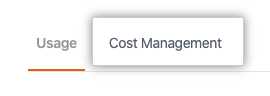 Registerkarte „Cost Management" (Kostenverwaltung)