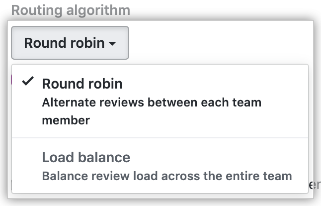 Dropdownmenü „Routing algorithm" (Routing-Algorithmus)