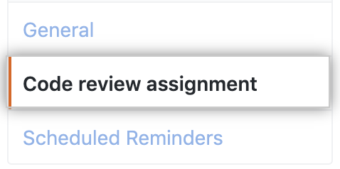 Schaltfläche „Code review assignment" (Code-Review-Zuweisung)