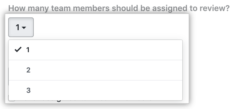 Dropdownmenü „Number of reviewers" (Anzahl der Prüfer)