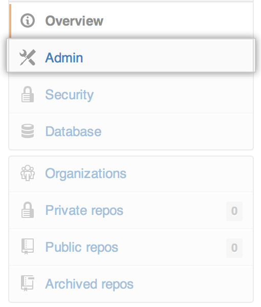 Registerkarte „Admin“ (Administrator)