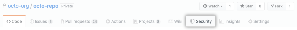 セキュリティのタブ