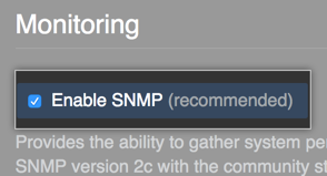 Schaltfläche zum Aktivieren von SNMP