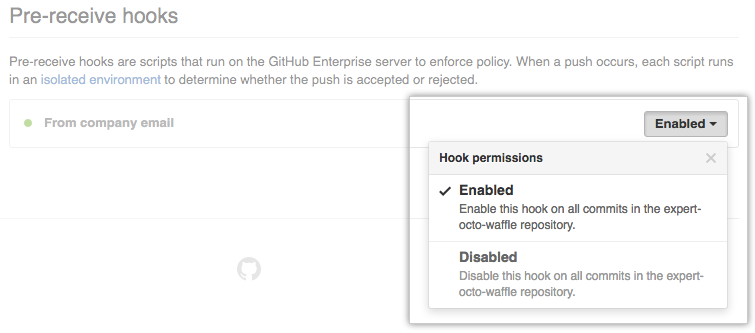 Hook-Berechtigungen für das Repository