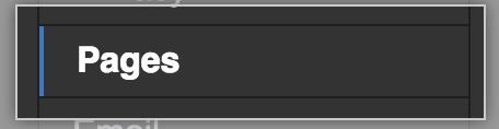 Seitenleiste mit der Option „Pages“ (Seiten)