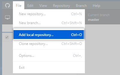 Add Local Repository menu option