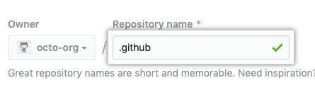Feld „Create repository" (Erstellen eines Repositorys)