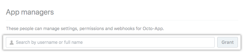 Einen GitHub App-Manager für eine bestimmte App hinzufügen