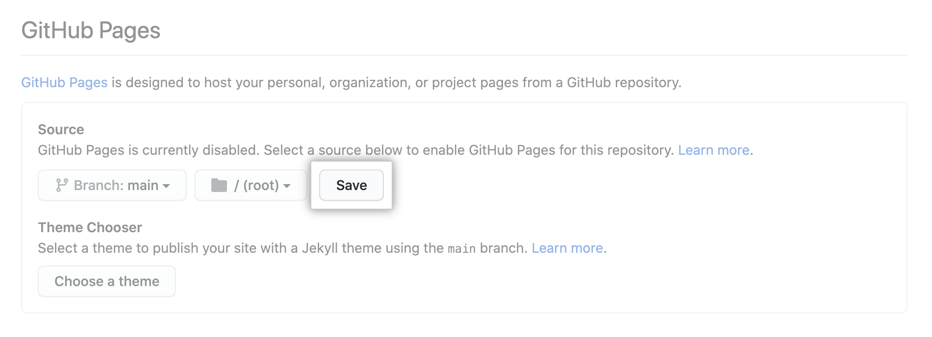 Botão para salvar alterações nas configurações da fonte de publicação