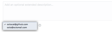 Wähle Commit E-Mail-Adressen