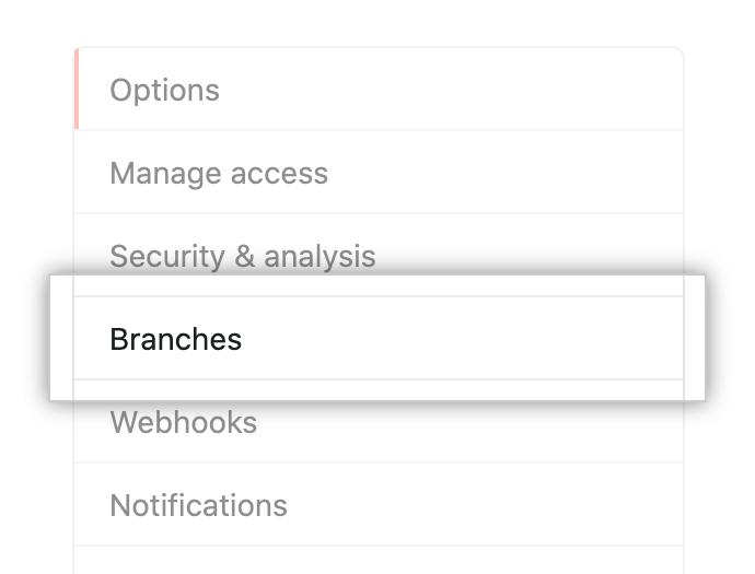 Untermenü „Repository options" (Repository-Optionen)
