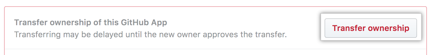 Botão para transferir a propriedade