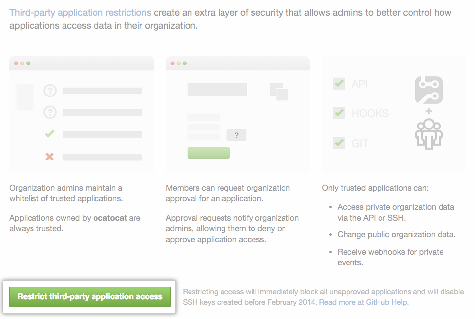 Restriction confirmation button
