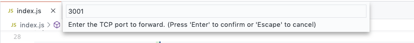 Command Palette Port Forwarding