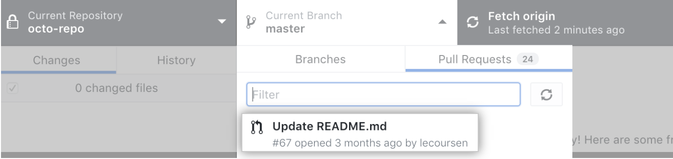 List of open pull requests in the repository