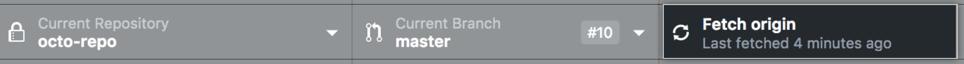 The Fetch origin button