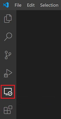O ícone do Remote Explorer em Visual Studio Code