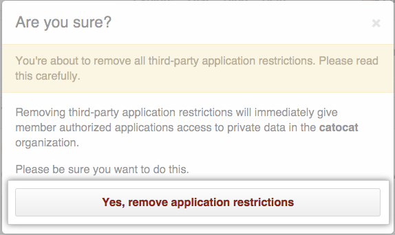 Remove confirmation button button