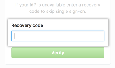 Field to enter your recovery code