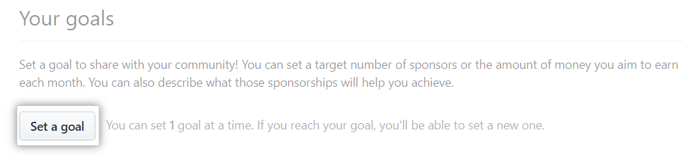 Set a goal button